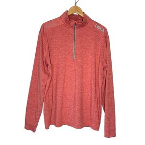 COLUMBIA‎ GOLF Men Size L Omni-Wick Power Fade 1/4 Zip Heathered Salmon Pullover